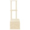 Rascador Para Gatos Con Postes De Sisal Color Crema 133,5 Cm Vidaxl