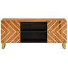 Mueble De Tv Madera Maciza Mango Marrón Y Negro 105x33,5x46 Cm Vidaxl