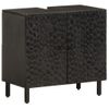 Armario De Lavabo De Baño Madera Maciza Mango Negro 62x33x58 Cm Vidaxl