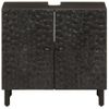 Armario De Lavabo De Baño Madera Maciza Mango Negro 62x33x58 Cm Vidaxl