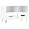 Mueble De Tv Madera Contrachapada Blanco Brillo 80x36x50 Cm Vidaxl