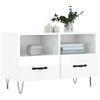 Mueble De Tv Madera Contrachapada Blanco Brillo 80x36x50 Cm Vidaxl