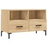 Mueble Para Tv Madera Contrachapada Roble Ahumado 80x36x50 Cm Vidaxl