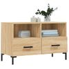 Mueble Para Tv Madera Contrachapada Roble Ahumado 80x36x50 Cm Vidaxl