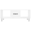 Mesa De Centro Madera Contrachapada Blanco Brillo 102x50x40 Cm Vidaxl