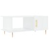 Mesa De Centro Madera Contrachapada Blanco Brillo 90x50x40 Cm Vidaxl