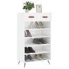 Mueble Zapatero Madera Contrachapada Blanco Brillo 60x35x105 Cm Vidaxl