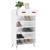 Mueble Zapatero Madera Contrachapada Blanco Brillo 60x35x105 Cm Vidaxl