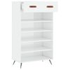 Mueble Zapatero Madera Contrachapada Blanco Brillo 60x35x105 Cm Vidaxl