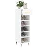 Mueble Zapatero Madera Contrachapada Blanco Brillo 30x35x105 Cm Vidaxl