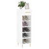 Mueble Zapatero Madera Contrachapada Blanco Brillo 30x35x105 Cm Vidaxl