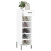 Mueble Zapatero Madera Contrachapada Blanco Brillo 30x35x105 Cm Vidaxl