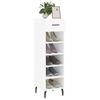 Mueble Zapatero Madera Contrachapada Blanco Brillo 30x35x105 Cm Vidaxl