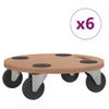 Soportes Con Ruedas 6 Uds Madera De Ingeniería Redondo Vidaxl