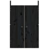 Puertas De Cocina Exterior 2 Uds Madera Pino Negro 50x9x82 Cm Vidaxl