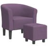 Sillón Con Taburete Tela Morado Vidaxl