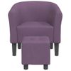 Sillón Con Taburete Tela Morado Vidaxl