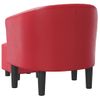 Sillón Con Taburete Cuero Sintético Rojo Vidaxl