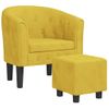 Sillón Con Taburete Terciopelo Amarillo Vidaxl