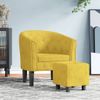 Sillón Con Taburete Terciopelo Amarillo Vidaxl