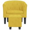 Sillón Con Taburete Terciopelo Amarillo Vidaxl