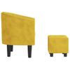 Sillón Con Taburete Terciopelo Amarillo Vidaxl