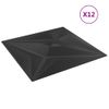 Paneles De Pared 12 Uds Xps Estrella Negro 50x50 Cm 3 M² Vidaxl