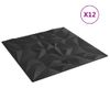 Paneles De Pared 12 Uds Xps Amatista Negro 50x50 Cm 3 M² Vidaxl