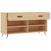 Banco Zapatero Madera De Ingeniería Roble Sonoma 102x35x55 Cm Vidaxl