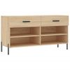 Banco Zapatero Madera De Ingeniería Roble Sonoma 102x35x55 Cm Vidaxl