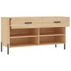 Banco Zapatero Madera De Ingeniería Roble Sonoma 102x35x55 Cm Vidaxl