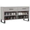 Banco Zapatero Madera De Ingeniería Gris Sonoma 102x35x55 Cm Vidaxl