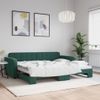 Sofá Cama Nido Terciopelo Verde Oscuro 90x200 Cm Vidaxl