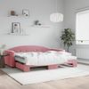 Sofá Cama Nido Con Colchón Terciopelo Rosa 90x200 Cm Vidaxl