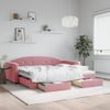 Sofá Cama Nido Con Cajones Terciopelo Rosa 90x200 Cm Vidaxl