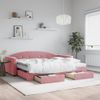 Sofá Cama Nido Con Cajones Terciopelo Rosa 90x200 Cm Vidaxl