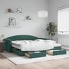 Sofá Cama Nido Con Cajones Terciopelo Verde Oscuro 100x200 Cm Vidaxl