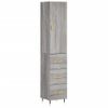 Aparador Alto Madera Contrachapada Gris Sonoma 34,5x34x180 Cm Vidaxl