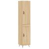 Aparador De Madera Contrachapada Roble Sonoma 34,5x34x180 Cm Vidaxl