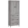 Aparador Alto Madera Contrachapada Gris Sonoma 69,5x34x180 Cm Vidaxl