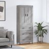 Aparador Alto Madera Contrachapada Gris Sonoma 69,5x34x180 Cm Vidaxl