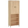 Aparador Alto Madera Contrachapada Color Roble 69,5x34x180 Cm Vidaxl