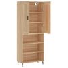 Aparador Alto Madera Contrachapada Color Roble 69,5x34x180 Cm Vidaxl