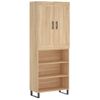 Aparador Alto Madera Contrachapada Color Roble 69,5x34x180 Cm Vidaxl