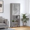 Aparador Alto Madera Contrachapada Gris Sonoma 69,5x34x180 Cm Vidaxl