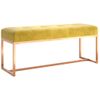 Banco De Terciopelo Amarillo Mostaza 110x36x45 Cm Vidaxl