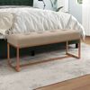 Banco De Terciopelo Beige 110x36x45 Cm Vidaxl