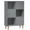 Librería Molde Madera Maciza De Pino Marrón 90x35x133,5 Cm Vidaxl