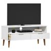 Mueble De Tv Molde Madera Maciza De Pino Blanco 106x40x49 Cm Vidaxl