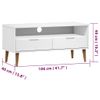 Mueble De Tv Molde Madera Maciza De Pino Blanco 106x40x49 Cm Vidaxl